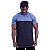 Camiseta Longline 100% Algodão Masculina MXD Conceito Bicolor Azul Petróleo e Preto - Imagem 3