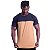 Camiseta Longline 100% Algodão Masculina MXD Conceito Bicolor Preto e Marrom Claro - Imagem 3