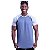 Camiseta Longline 100% Algodão Masculina MXD Conceito Raglan Cinza e Azul Petróleo - Imagem 1