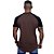 Camiseta Longline 100% Algodão Masculina MXD Conceito Raglan Preto e Marrom Escuro - Imagem 3
