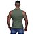 Regata Malha Canelada Masculina Modelo Americano MXD Conceito Cores Básicas Verde Militar - Imagem 2