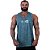 Regata Cavada MXD Conceito Dry Fit 100% Poliéster Estampado Grife Rajado Furadinho Azul Turquesa - Imagem 1
