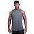 Regata Poliamida Cavada Longline Masculina Premium MXD Conceito Cinza Escuro - Imagem 1
