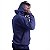 Blusa Moletom Masculino Peluciado Bolso Canguru e Capuz Azul Marinho Básico - Imagem 3