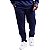 Calça Peluciada em Moletom Masculina Sem Punho MXD Conceito Bolso Lateral Azul Marinho - Imagem 1