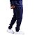 Calça Peluciada em Moletom Masculina Sem Punho MXD Conceito Bolso Lateral Azul Marinho - Imagem 2
