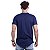 Camiseta Longline Decote V Masculina MXD Conceito 100% Algodão 30.1 Penteado PIMA-USA Azul Marinho - Imagem 3