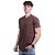 Camiseta Longline Decote V Masculina MXD Conceito 100% Algodão 30.1 Penteado PIMA-USA Marrom - Imagem 2