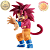 SON GOKU KID SSJ4 RED HAIR DRAGON BALL DAIMA MASTERLISE ICHIBAN KUJI LETRA A BANDAI 100% ORIGINAL LACRADO - Imagem 2