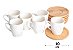 Jogo de xícara para café 90 ml de porcelana com pires em bambu - 12 pçs - Imagem 3