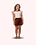 CONJ SHORT MARRON BLUSA CREME MANGAS CORAÇÕES - MON SUCRÉ - Imagem 1