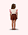 CONJ SHORT MARRON BLUSA CREME MANGAS CORAÇÕES - MON SUCRÉ - Imagem 2
