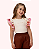 CONJ SHORT MARRON BLUSA CREME MANGAS CORAÇÕES - MON SUCRÉ - Imagem 3