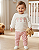 CONJUNTO FEMININO ROSA FLOR APLICADA - MILON - Imagem 1