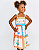 VESTIDO DELICIAS DE VERAO OFF WHITE E LARANJA - ALPHABETO - Imagem 1