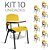 Cadeira Plástica Universitária Kit 10 A/E Amarelo Lara - Imagem 1