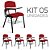 Cadeira Plástica Universitária Kit 5 A/E Vermelho Lara - Imagem 1