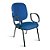Cadeira Diretor Pé Palito Braços Tecido Azul Com Preto - Imagem 1
