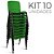 Cadeira Plástica Fixa Kit 10 A/E Verde Lara - Imagem 1
