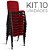 Cadeira Plástica Fixa Kit 10 A/E Vermelho Lara - Imagem 1