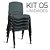 Cadeira Plástica Fixa kit 5 A/E Cinza Lara - Imagem 1