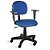 Cadeira Secretária Giratória Braços Tecido Azul Com Preto - Imagem 1