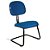 Cadeira Secretária Pé Contínuo Tecido Azul Com Preto - Imagem 1