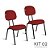 Cadeira Secretária Pé Palito Kit 2 Tecido Vermelho - Imagem 1