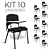 Cadeira Lara Plástica Universitária Kit 10 A/E - Imagem 8