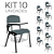 Cadeira Lara Plástica Universitária Kit 10 A/E - Imagem 3