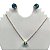 conjunto colar e brinco folheado ouro 18k zirconia redonda azul topazio - Imagem 4