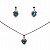 Colar e Brinco em Formato de Coração com Zircônia Azul Topázio e strass - Imagem 1
