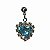 Colar e Brinco em Formato de Coração com Zircônia Azul Topázio e strass - Imagem 2