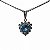 Colar e Brinco em Formato de Coração com Zircônia Azul Topázio e strass - Imagem 3