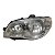 Farol Dianteiro Palio Siena Strada G3 2004 A 2017 (Lente Craquelada) Esquerdo Mascara Cromada Aro Preto Foco Duplo 51779 - Imagem 1