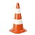 CONE SINALIZAÇÃO PVC - 70 CM  | LARANJA E BRANCO - Imagem 1