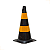 CONE FLEXÍVEL 75 CM COM REFLETIVO | PRETO E LARANJA - Imagem 2