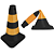CONE FLEXÍVEL REFLETIVO PRETO - 50 CM - Imagem 2