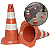 CONE DE SINALIZAÇÃO RÍGIDO FOSCO LARANJA E BRANCO 50 CM - Imagem 1