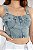 TOP JEANS ALÇA COM LASTEX COSTAS - Imagem 1