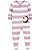 Macacão Infantil Menina Carter’s Fleece Lilás Listras Pinguim - Imagem 1