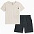 Conjunto Infantil DKNY Camiseta Rosê e Bermuda Cinza – 2 Peças - Imagem 1