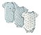 Kit 3 Bodys Le Top Azul com Urso – Manga Curta Bebê Menino - Imagem 1