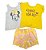 Conjunto Infantil Menina Disney 3 Peças – Camiseta Amarela Minnie - Imagem 1