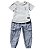 Conjunto Infantil Menino Volcom Camiseta Cinza – 2 Peças - Imagem 1