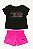 Conjunto Puma Infantil Menina – 2 Peças Camiseta Preta com Shorts - Imagem 1