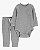 Pijama Infantil Carter’s 2 Peças Body Cinza Listrado - Imagem 1