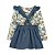 Roupa Infantil Menina Carters Salopete Veludo Azul Com Camiseta - Imagem 2