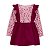 Salopete Infantil Menina Carter’s Veludo Bordô com Camiseta - Imagem 1
