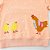 Blusa Moletom Infantil Menina Little – Laranja com Galinha - Imagem 4